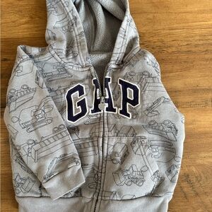 GAP Charcoal Hoodie with Vehicle Print